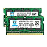 Motoeagle DDR3 1333 SODIMM 8Go (2x4Go) PC3 10600S DDR3 1333MHz 4GB PC3 10600 204-Pin CL9 1.5V d'ordinateur Portable Mémoire RAM