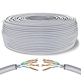 Mr. Tronic 150m Câble de Réseau Ethernet Bobine | Câble d'installation | CAT6, AWG24, CCA, UTP, RJ45 | LAN Gigabit ...
