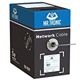 Mr. Tronic 305m Câble de Réseau Ethernet Bobine | Câble d'installation | CAT5E, AWG24, CCA, UTP, RJ45 | LAN Gigabit ...