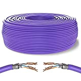 Mr. Tronic 50 m Câble d'installation réseau Ethernet Bobine | CAT7, SFTP | LAN Gigabit haute vitesse | Connexion Internet ...