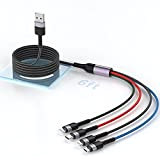 MTAKYI Câble de chargeur 4 en 1 de 1.8 M / 6FT, nylon tressé USB Multi Chargeur câble de chargeur ...