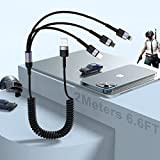 MTAKYI Câble USB Multifonctionnel, Câble De Charge Universel Lightning CarPlay [Certifié MFi 2M] Câble 3 en 1 iPhone Micro USB ...