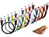 Multi-Cable – Paquet de 10 câbles Cat5e dans 10 Couleurs différentes - 0.5 mètre - UTP - CCA + 100 ...