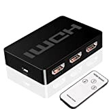 Multiprise HDMI 4K Automatique avec Télécommande, 1 Entrée 3 Sorties pour TV, Switch HDMI 60 Hz Ultra HD, Commutateur HDMI ...