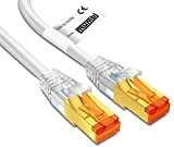 mumbi 23535 Cat.7 S/FTP Câble brut réseau de raccordement LAN Ethernet Patch avec connecteurs RJ-45 3.00m, blanc (1x)