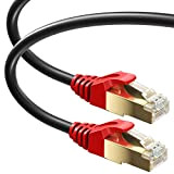 MutecPower 15m CAT7 Câble réseau Ethernet RJ45 - Application Exterieur, imperméable - SSTP - 600 MHz - Noir 15 mètres ...