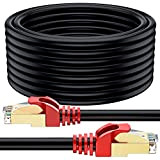 MutecPower 30m CAT7 Câble réseau Ethernet RJ45 - application exterieur, imperméable - SSTP - 600 Mhz - Noir 30 mètres ...