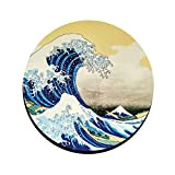 My Custom Style Tapis classique néoprène#Art-Onda Kanagawa, Katsushika Hokusai# 20 cm rond