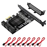 MZHOU Contrôleur SATA PCIE 3.0, Carte D'extension à 8 Ports Convertisseur D'adaptateur Intégré pour PC de Bureau sans Raid pour ...