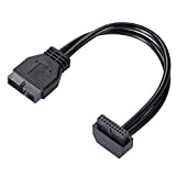 MZHOU SATA USB 3.0 19 broches Câble d'extension carte mère De mâle à femelle 18 cm Connexion haute vitesse (Noir) ...