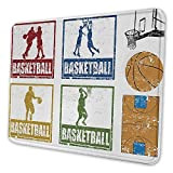 N / A Basketball Keyboard Pad Collection of Vintage Rubber Stamp Print Illustration Joueurs de Basket-Ball Bureau à Long Terme ...