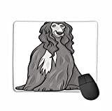 NA Tapis de Souris personnalisé, Tapis de Souris imprimé Unique Design Afghan Hound Dog Cartoon