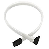 Nanoxia - Câble SATA III - Plat - 030 cm - Gaine Blanc - Angle Droit