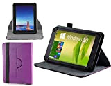 Navitech Étui en Cuir Violet Support Rotatif 360 Le Fonxa 9.6 inch Octa Core Tablet