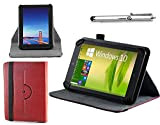 Navitech housse étui folio rouge avec stylet compatible avec Asus Zenpad ZD300M-6A010A 10.1 "IPS Black Touchscreen Tablet