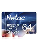Netac Carte Mémoire, Carte Micro SD 64 Go SDXC v100 Class 10 pour Switch, Appareil Photo, Smartphone, PS Vita, PS4 ...