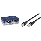Netgear GS108 Switch Ethernet 8 Ports Métal Gigabit (10/100/1000), pour Une Connectivité Simple et Abordable, Protection ProSAFE & AmazonBasics Câble ...