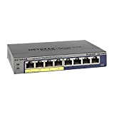 NETGEAR (GS108PE) Switch Ethernet PoE 8 Ports RJ45 Gigabit (10/100/1000),Manageable Serie Plus PoE, switch RJ45 4 Ports PoE 53 W, ...