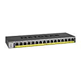 NETGEAR (GS116PP) Switch Ethernet PoE+ 16 Ports RJ45 gigabit (10/100/1000) , switch RJ45 16 Ports PoE+ 183W, position bureau, mur ...