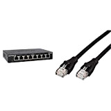 NETGEAR GS308-300PES Switch Ethernet 8 Ports Métal Gigabit (10/100/1000) & Amazon Basics Câble réseau Ethernet RJ45 catégorie 6-0,9 m