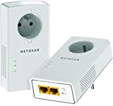 NETGEAR PLP2000-100FRS, Pack de 2 prises CPL 2000 Mbps avec Prise filtrée et 2 Ports Ethernet, idéal pour avoir internet ...