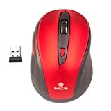 NGS EVO MUTE RED - Souris Sans Fil 2.4GHz, Souris USB pour Ordinateur ou Laptop avec 5 Boutons Silencieux et ...