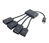 niceeshop(TM) Connecteur de l'adaptateur Multi-Fonctions Micro USB OTG Charge Hub Cordon du Câble de l'hôte, Noir