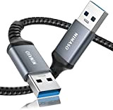 NIMASO Câble USB 3.0 【Lot de 2/1m+2m】 Type A Mâle vers Mâle Câble Double USB en Nylon Tressé pour Disque ...