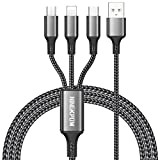 NINGKPOW Câble Multi USB, 3 en 1 Câble Universel [1.2M] Multi Chargeur USB Câble en Nylon avec Micro USB Type ...