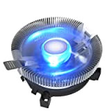 NOBRIM Ventilateur CPU Refroidissement Universel Ordinateur de Bureau PC Bleu LED dissipateur Thermique en Aluminium pour LGA 775 1150 1155 ...