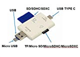 NOVAGO Lecteur Carte mémoire SD/Micro SD Via Ports USB Type C/Micro USB,pour Lire Carte SD, TF/MMC/Micro SDXC/Micro SDHC Compatible Galaxy ...