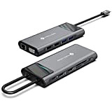 NOVOO Hub USB C Adaptateur USB C 12 en 1, Triple Affichage(Dual HDMI 4K&VGA),USB x 4,100W PD Type C,Ethernet,Lecteur de ...