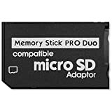 OcioDual Adaptateur de Carte Mémoire Micro SD 64GB vers Memory Stick Pro MS Noir Convertisseur Lecteur pour PSP 1000/2000/3000