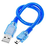 OcioDual Câble Cordon de Charge et Données USB 2.0 Type A Vers Mini B 5 Broches Pin Mâle 30 cm ...