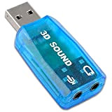 OcioDual Carte Son Externe Adaptateur USB Audio vers Prise Jack 3,5mm Audio Stéréo 3D 5.1 pour Microphone Casque Haut-Parleur