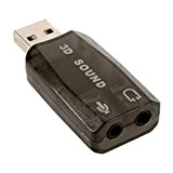OcioDual Carte Son Externe USB Adaptateur Jack 3,5mm TRS Audio Stéréo 3D 5.1 Noir Mic Micro Microphone pour Casque PC
