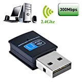 OcioDual Cle WiFi USB 300 Mbps Adaptateur Wireless sans Fil 802.11 n/g/b 300Mbps Adapter Dongle Network Card for PC Laptop ...