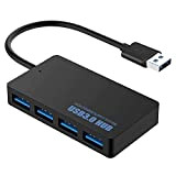 OcioDual Hub USB 3.0 4 Ports Noir Transfert de Données Haute Vitesse 5Gbps Ultra Rapide Super Speed SS Data Adaptateur ...