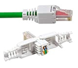 odedo 10x Connecteur de sertissage sans Outil Cat 6 UTP RJ45 Fiche réseau pour câble de Brassage jusqu'à 6,3 mm.