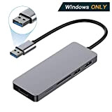 Ofima USB HUB 5 en 1, Adaptador USB HDMI, USB 3.0 Puerto de Entrada, 2 USB 2.0 Puerto, 2 SD/TF ...