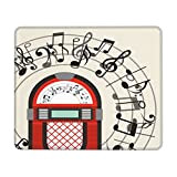 Old Jukebox avec notes - Tapis de souris antique - Base en caoutchouc antidérapante - Pour jeux, bureau, ordinateur portable ...