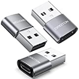 OMOTON Adaptateur USB C Femelle vers USB Mâle[3 Pièces], Adaptateur USB Type C vers UBS A Charge Rapide et Data ...