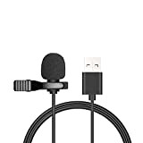OocciShopp Microphone USB, Mini Microphone USB Portable 1.5 m Micro Cravate Cravate Micro boutonnière Externe à Clipser pour Enregistrement sur ...