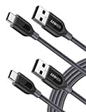 [Pack de 2] Câbles USB-C vers USB A 2.0 (180cm) Anker PowerLine+ avec résistance 56KΩ pull-up pour Galaxy S8, S8+, ...