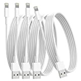 Pack de 4 [Apple MFi Certified] Câbles de charge Apple 2M, Chargeurs iPhone Approuvés Apple 6 pieds, Câble USB Lightning ...