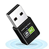 PCERCN Clé WiFi USB Adaptateur, 600Mbps Adaptateur (Driver Free) Mini USB WiFi Dongle Bande Double 2.4/5.8 GHz Récepteur, Aucun Disque ...