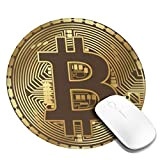 PEIGJH Tapis de Souris Rond 20cm, pour Ordinateur Personnel et Ordinateur Portable Gaming Mouse Pad Bitcoin Crypto