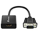 PETERONG Adaptateur VGA vers HDMI 1080P@60Hz Convertisseur VGA Mâle vers HDMI Femelle avec Prise Audio 3,5mm pour PC, Laptop, TV ...