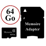 PH26 Carte Mémoire au Format Micro-SD 64 Go + Adaptateur Classe 10 pour ASUS Zenfone 3 Laser ZC551KL