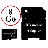 PH26 Carte Mémoire au Format Micro-SD 8 Go + Adaptateur Classe 10 pour ASUS Zenfone 3 Max ZC553KL